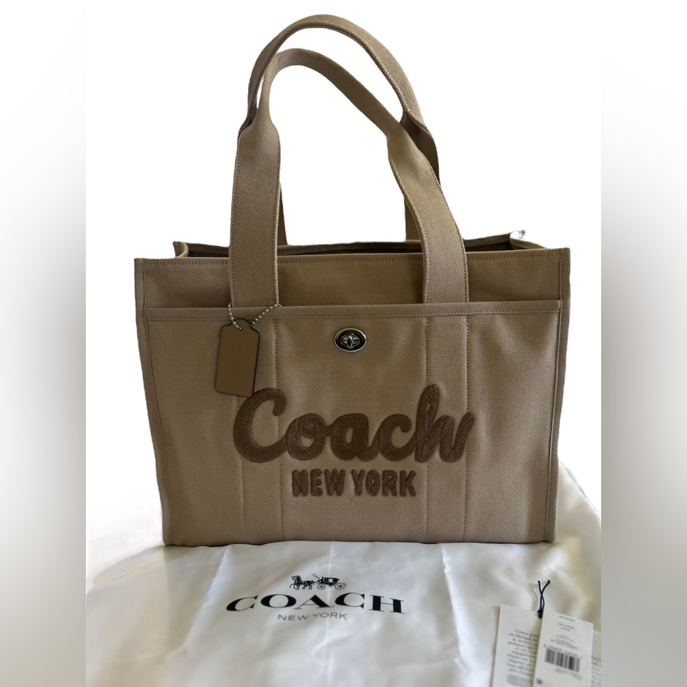 COACH LIKE NEW tan neutral large canvas tote bag - Picture 10 of 10
